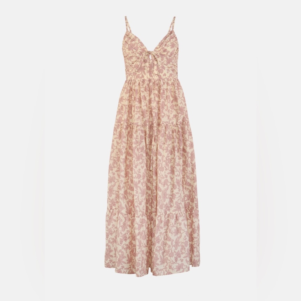 Worn Once - The Latest Scoop Shoulder Bow Tied Bustier Midi Dress
